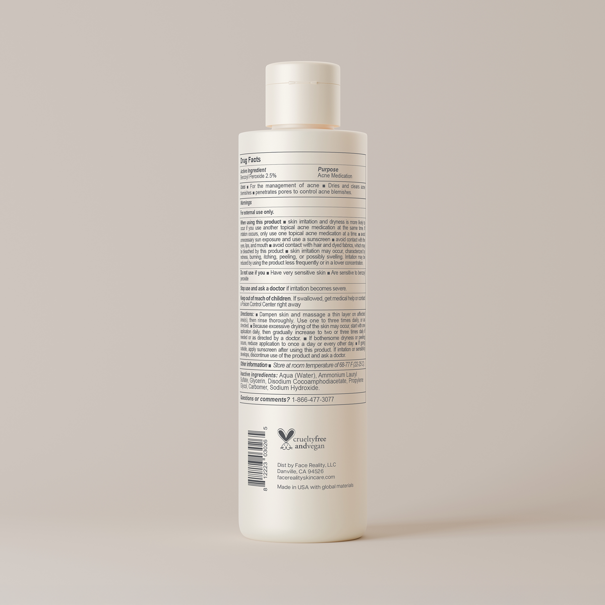 Acne Face & Body Wash — back